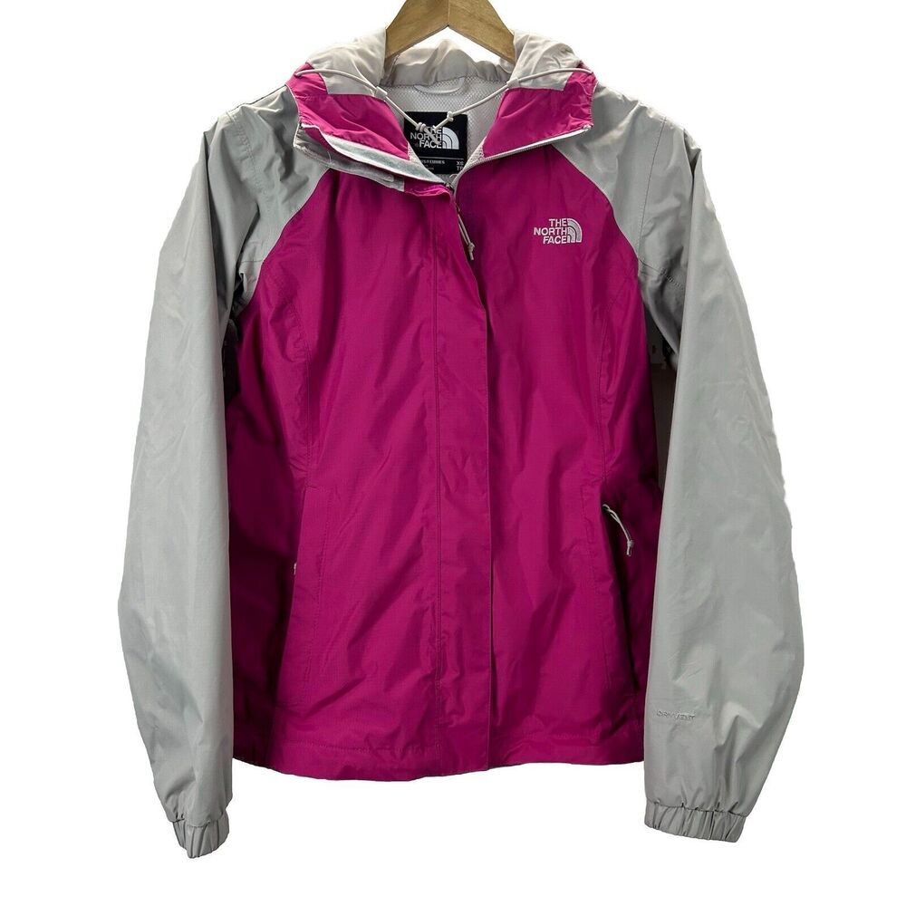 The North Face Resolve XS Jacket Waterproof Shell NF0A2SXO Hooded Pockets Pink
